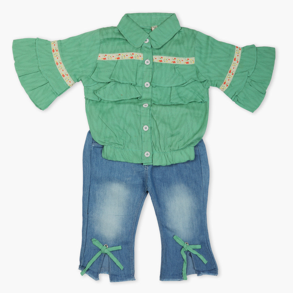 Girls Pant Suit - Green, Girls Suits, Chase Value, Chase Value