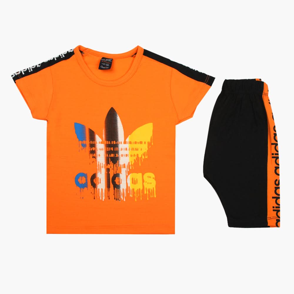 Boys Half Sleeves Suit - Orange, Boys Sets & Suits, Chase Value, Chase Value