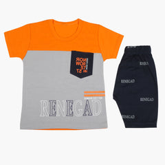 Boys Half Sleeves Suit - Orange, Boys Sets & Suits, Chase Value, Chase Value