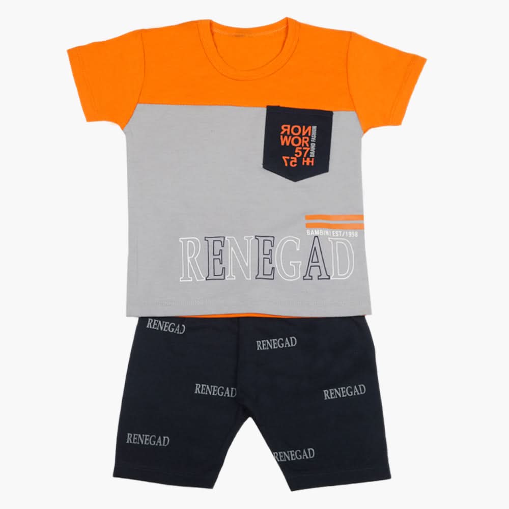 Boys Half Sleeves Suit - Orange, Boys Sets & Suits, Chase Value, Chase Value