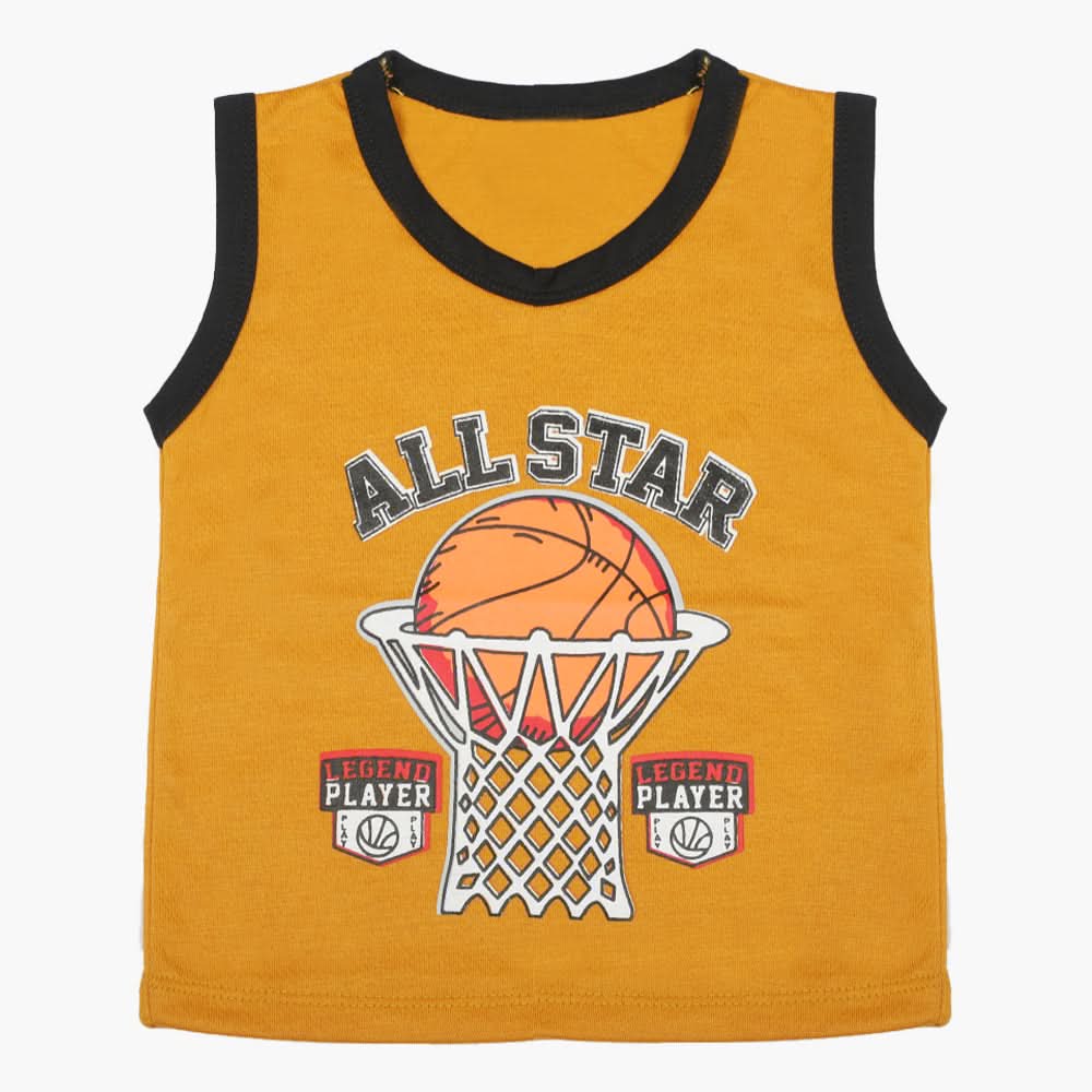 Boys Sando T-Shirt - Mustard, Boys T-Shirts, Chase Value, Chase Value