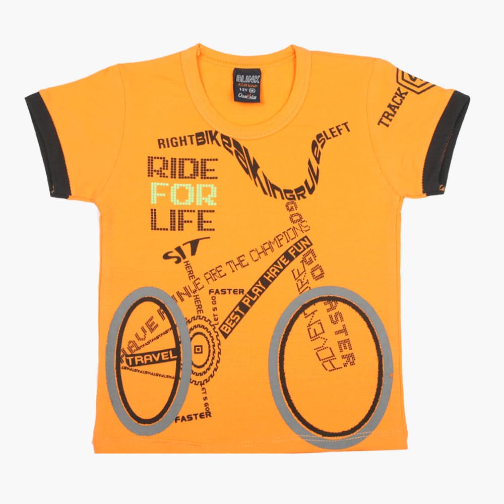 Boys Half Sleeves T-Shirt - Orange, Boys T-Shirts, Chase Value, Chase Value