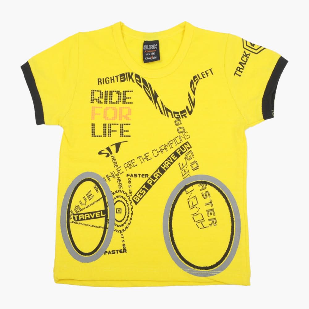 Boys Half Sleeves T-Shirt - Yellow, Boys T-Shirts, Chase Value, Chase Value