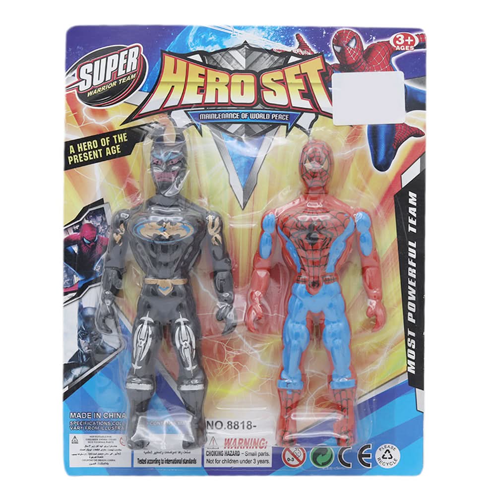Spider Man With Light 2Pcs 2 Models 8818-1 - Multi, Kids, Action Figures, Chase Value, Chase Value