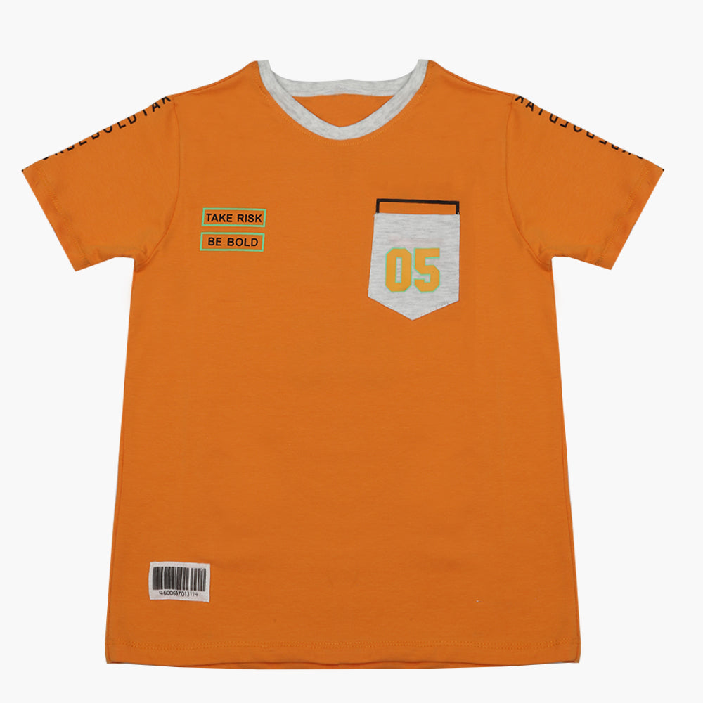 Eminent Boys Half Sleeves T-Shirt - Mustard, Boys T-Shirts, Eminent, Chase Value