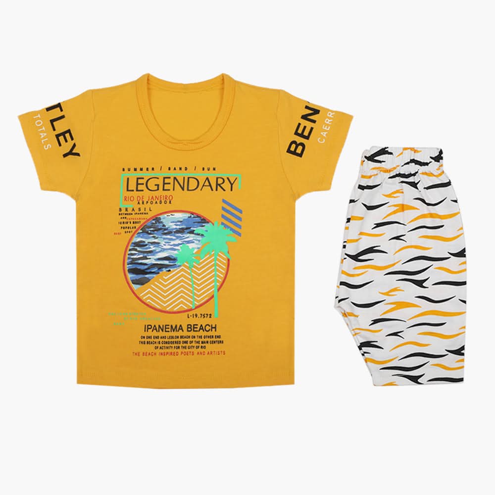 Boys Half Sleeves Suit - Yellow, Boys Sets & Suits, Chase Value, Chase Value