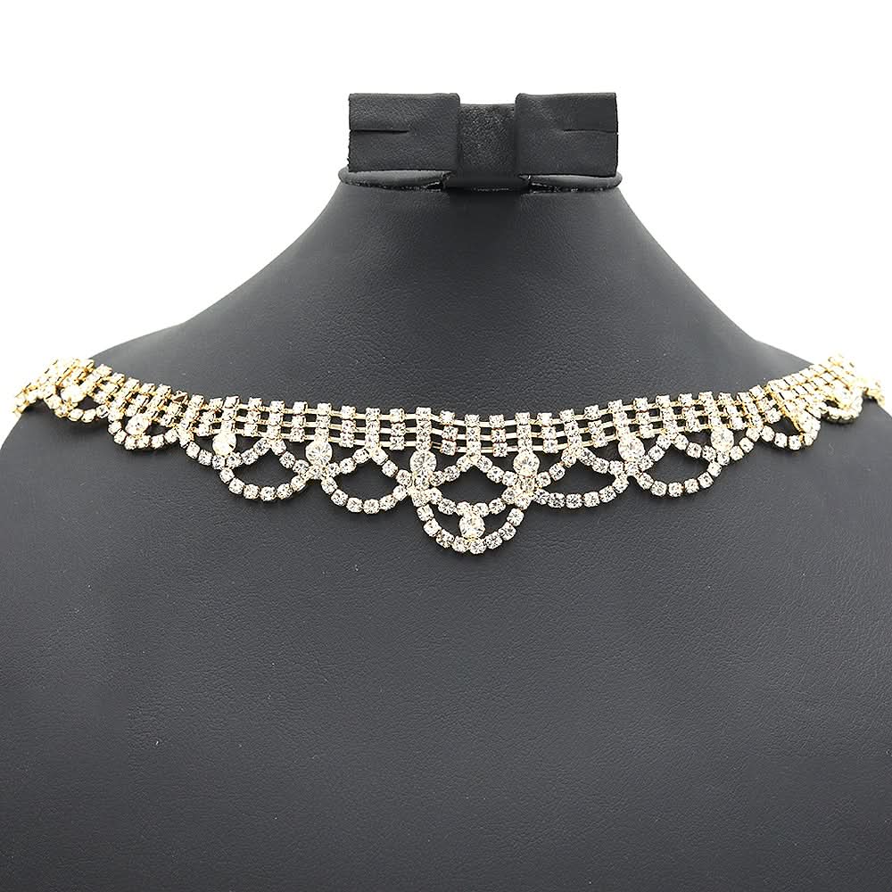 Women's Choker Set-Golden-E, Women, Jewellery Set, Chase Value, Chase Value