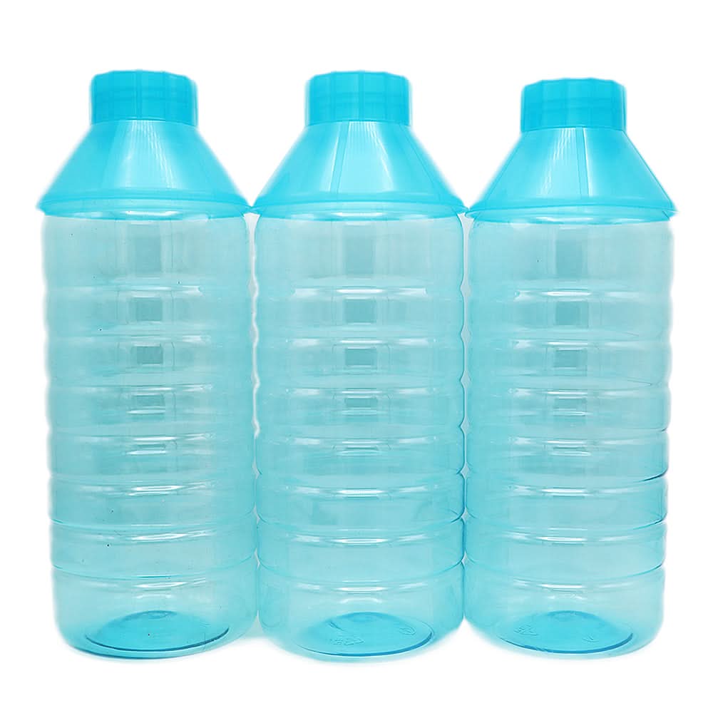 Glassy Water Bottle 3 Pcs - Blue, Home & Lifestyle, Glassware & Drinkware, Chase Value, Chase Value