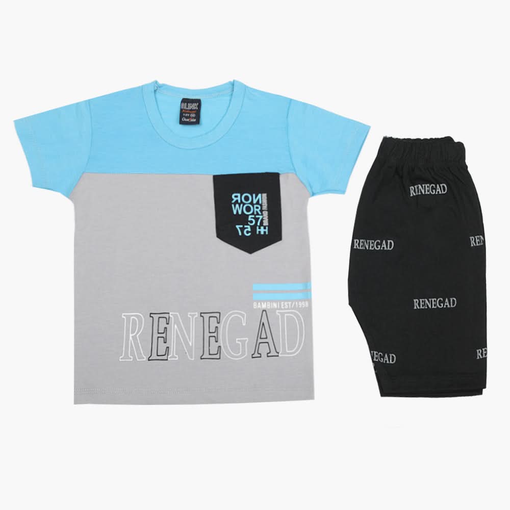 Boys Half Sleeves Suit - Sky Blue, Boys Sets & Suits, Chase Value, Chase Value