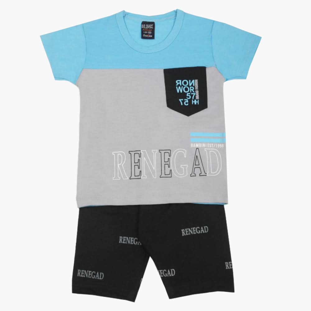 Boys Half Sleeves Suit - Sky Blue, Boys Sets & Suits, Chase Value, Chase Value