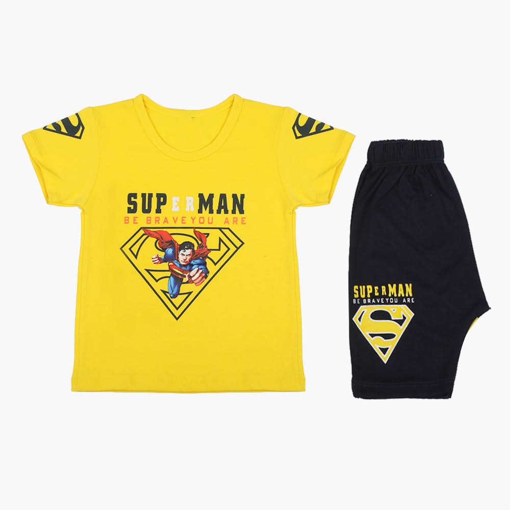 Boys Half Sleeves Suit - Yellow, Boys Sets & Suits, Chase Value, Chase Value