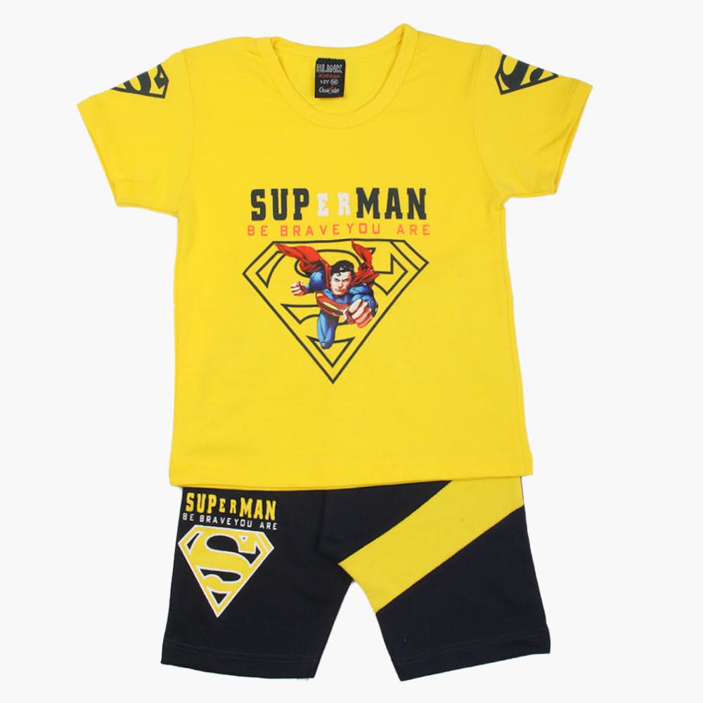 Boys Half Sleeves Suit - Yellow, Boys Sets & Suits, Chase Value, Chase Value