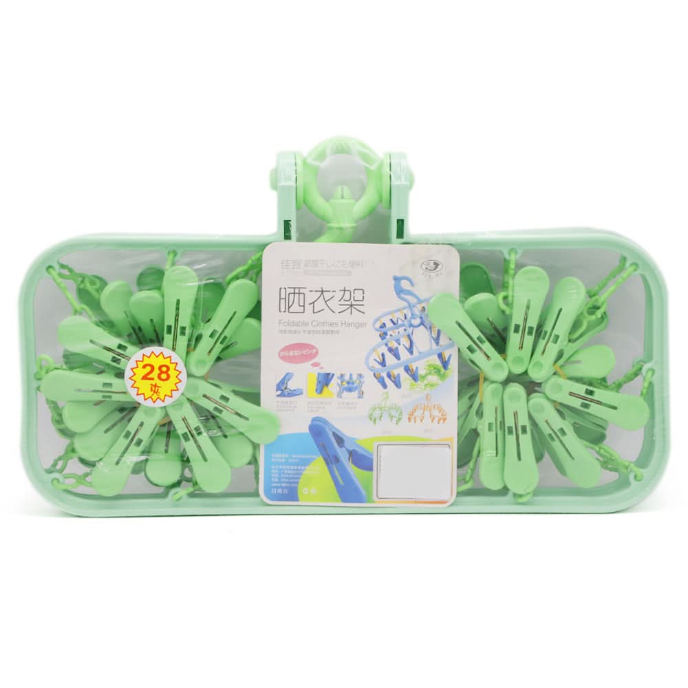China Cloth Hanger 28Pcs - Green, Home & Lifestyle, Accessories, Chase Value, Chase Value