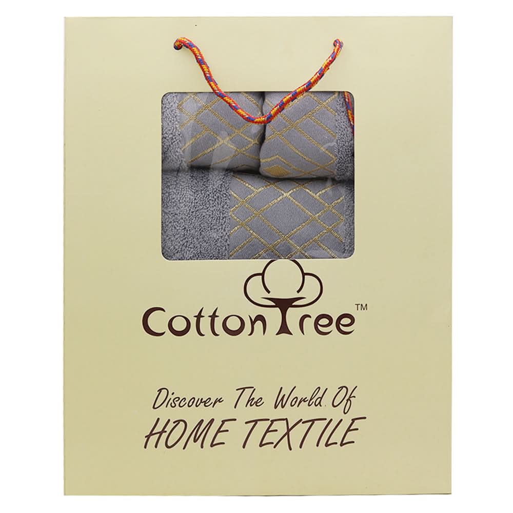 Towel Set 3 Pcs C.T - Grey, Home & Lifestyle, Bath Towels, Chase Value, Chase Value