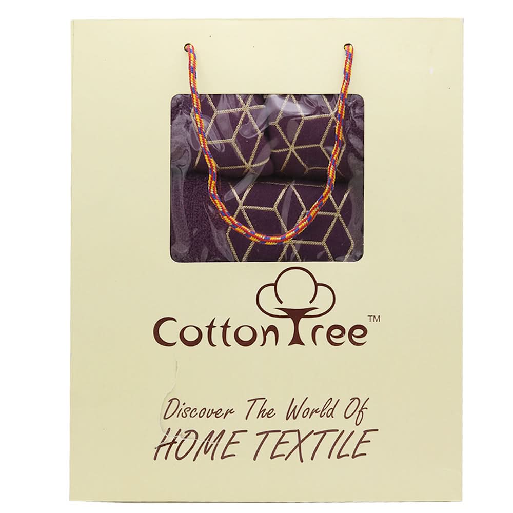Towel Set 3 Pcs C.T - Dark Purple, Home & Lifestyle, Bath Towels, Chase Value, Chase Value