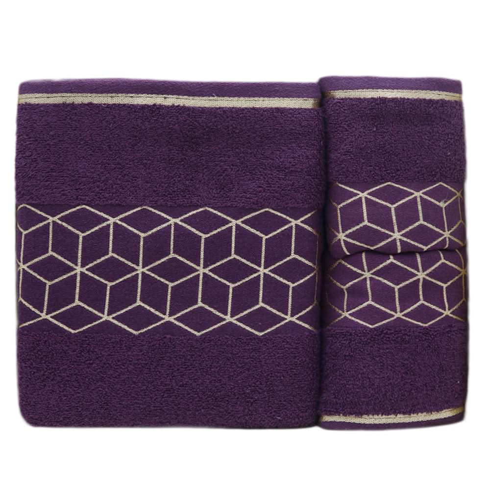Towel Set 3 Pcs C.T - Dark Purple, Home & Lifestyle, Bath Towels, Chase Value, Chase Value