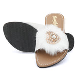 Girls Slipper - White, Kids, Girls Slippers, Chase Value, Chase Value