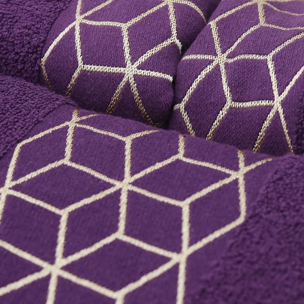 Towel Set 3 Pcs C.T - Dark Purple, Home & Lifestyle, Bath Towels, Chase Value, Chase Value