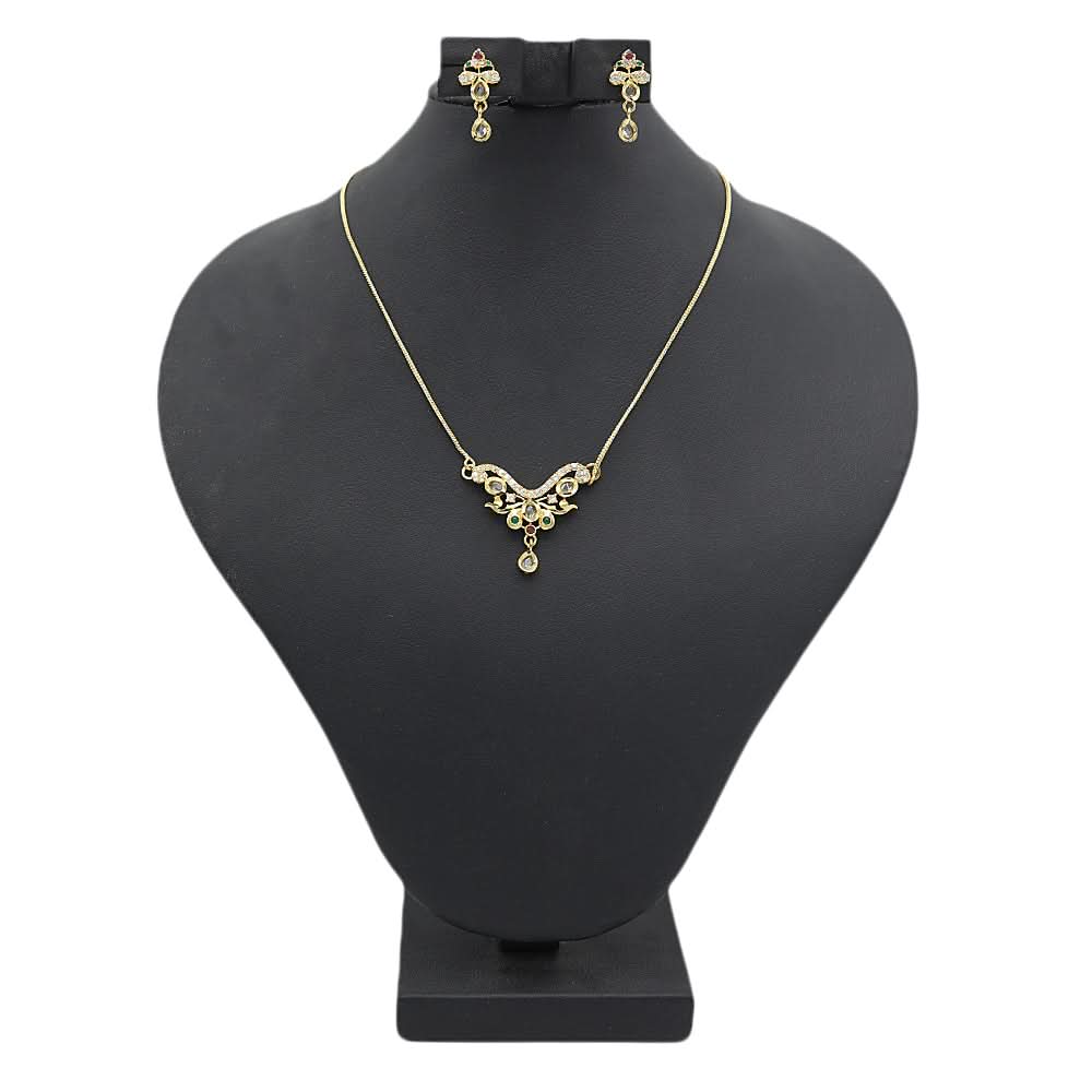 Women's American Diamond Jewelry Set - Golden, Women, Jewellery Set, Chase Value, Chase Value