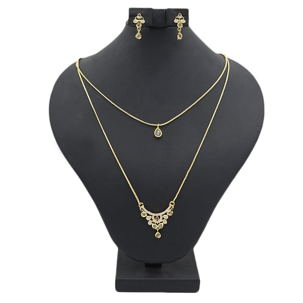 Women's American Diamond Jewelry Set - Golden, Women, Jewellery Set, Chase Value, Chase Value