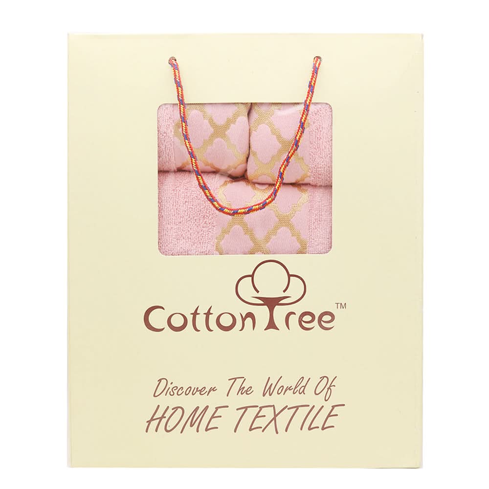 Towel Set 3 Pcs C.T - Pink, Home & Lifestyle, Bath Towels, Chase Value, Chase Value