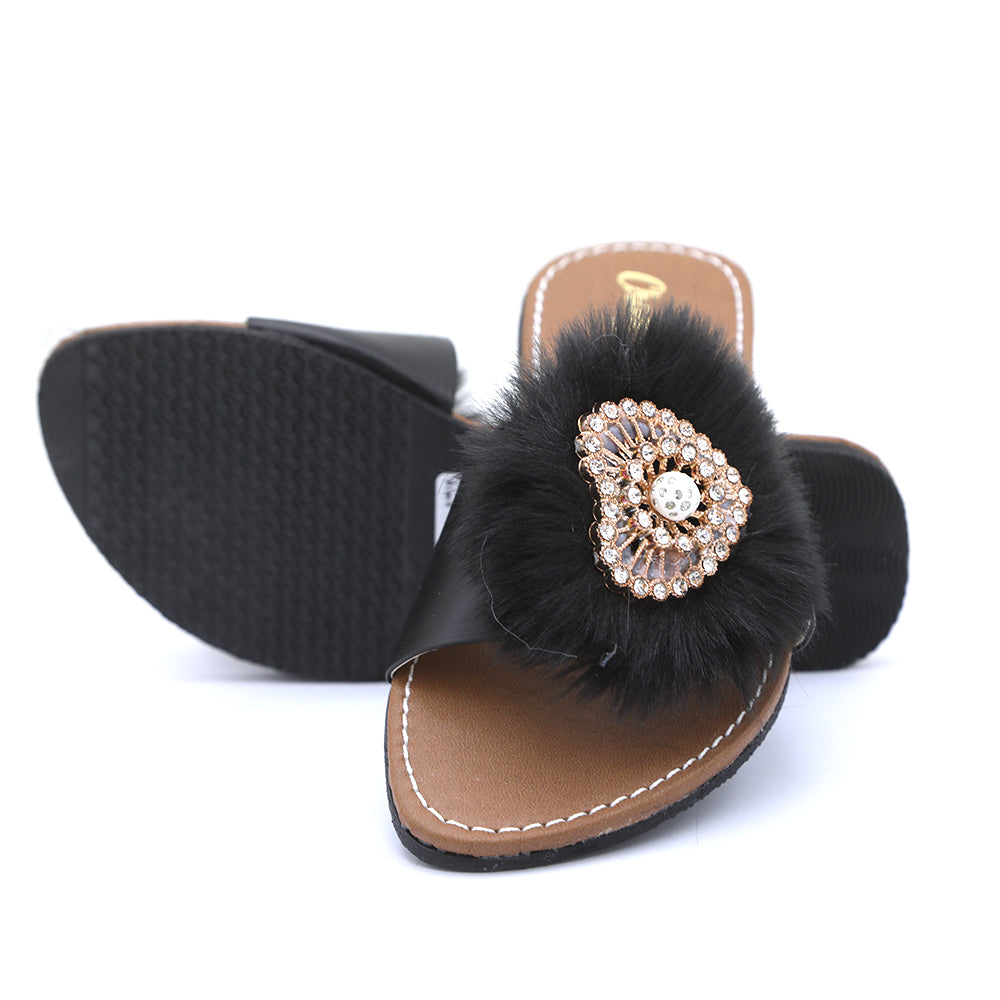 Girls Slipper - Black, Kids, Girls Slippers, Chase Value, Chase Value