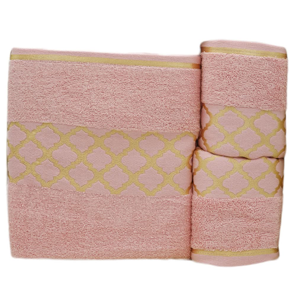 Towel Set 3 Pcs C.T - Pink, Home & Lifestyle, Bath Towels, Chase Value, Chase Value