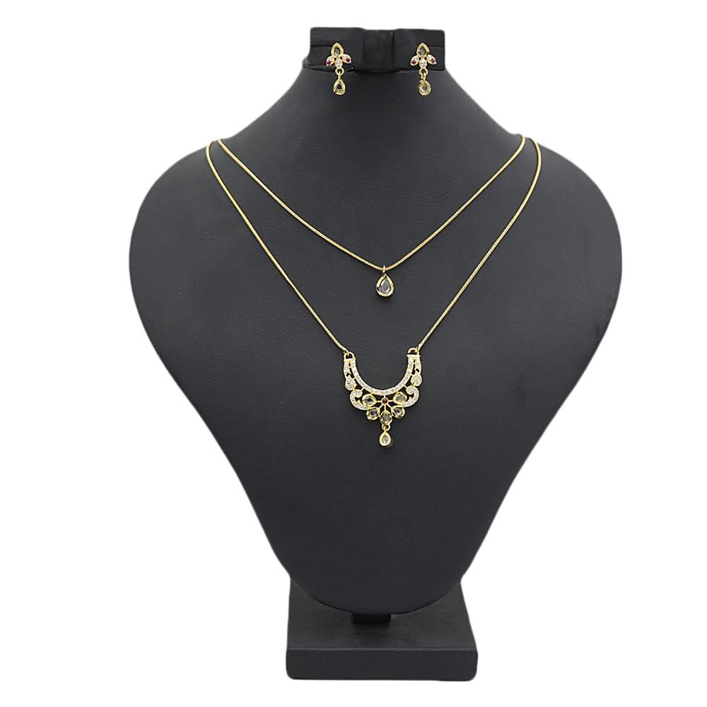Women's American Diamond Jewelry Set - Golden, Women, Jewellery Set, Chase Value, Chase Value