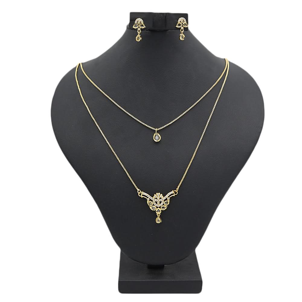 Women's American Diamond Jewelry Set - Golden, Women, Jewellery Set, Chase Value, Chase Value