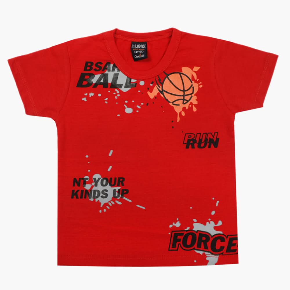 Boys Half Sleeves T-Shirt - Red, Boys T-Shirts, Chase Value, Chase Value