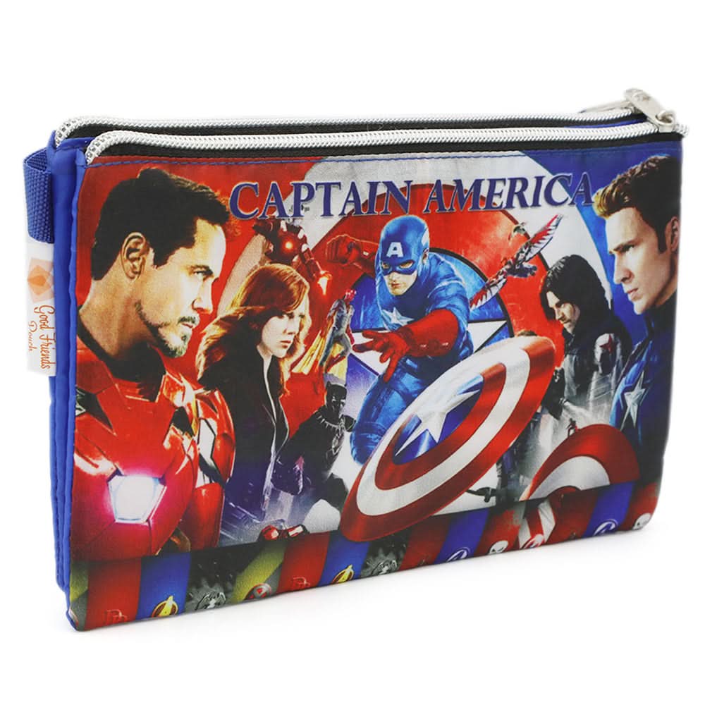 Pencil Pouch Two Zipper - Blue, Kids, Pencil Boxes And Stationery Sets, Chase Value, Chase Value