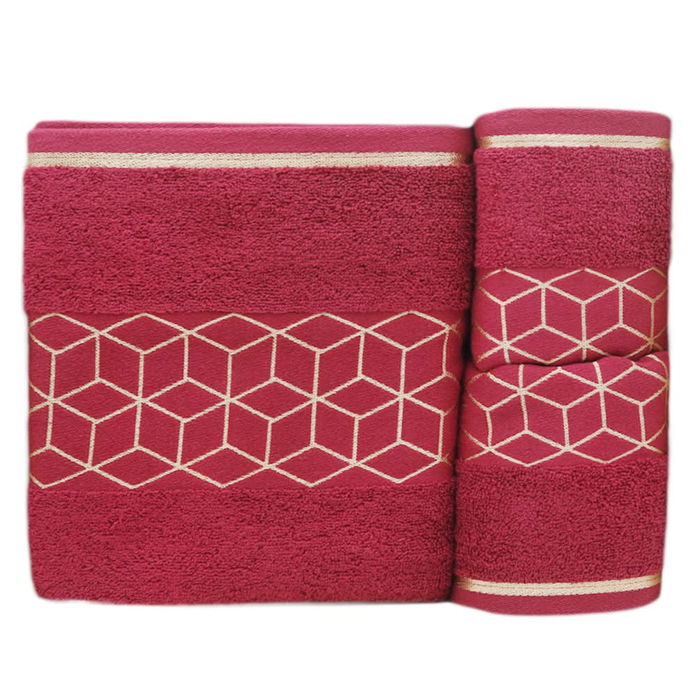 Towel Set 3 Pcs C.T - Maroon, Home & Lifestyle, Bath Towels, Chase Value, Chase Value