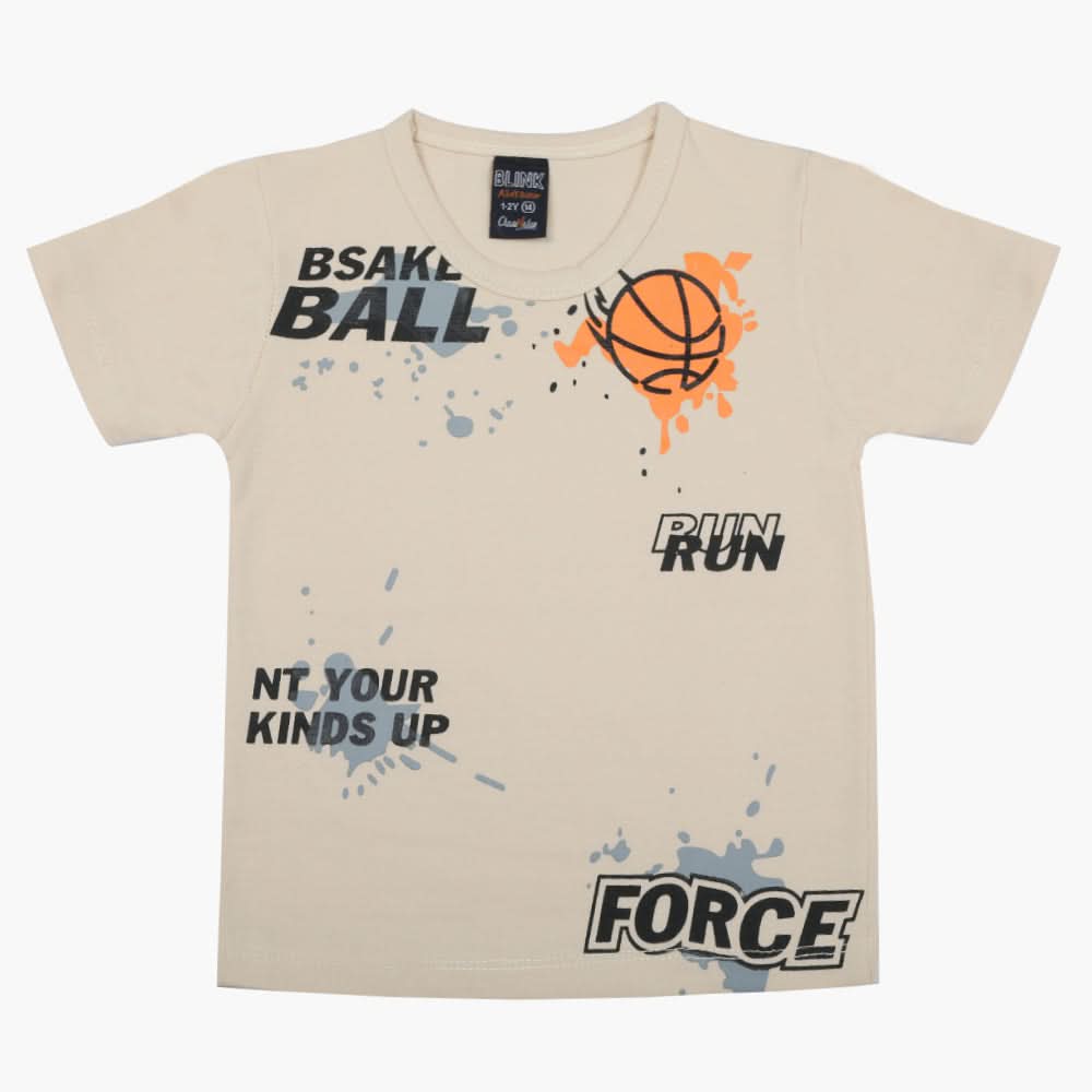 Boys Half Sleeves T-Shirt - Fawn, Boys T-Shirts, Chase Value, Chase Value