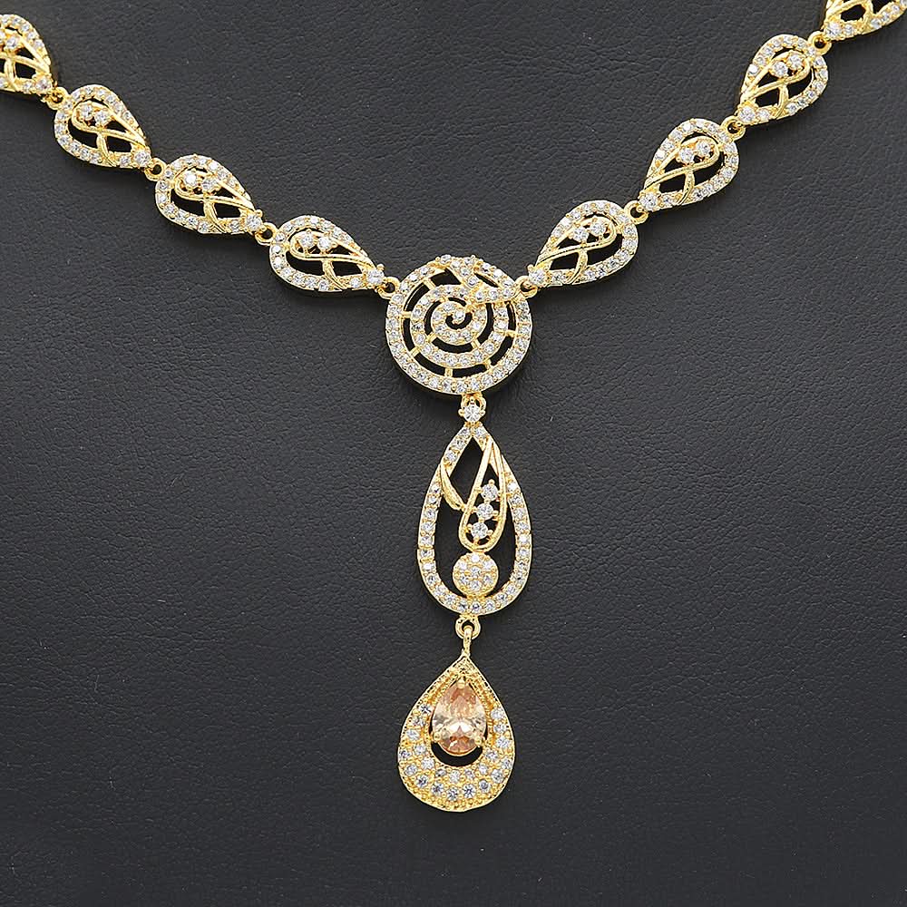Women's American Diamond Necklace Set - Copper, Women, Jewellery Set, Chase Value, Chase Value