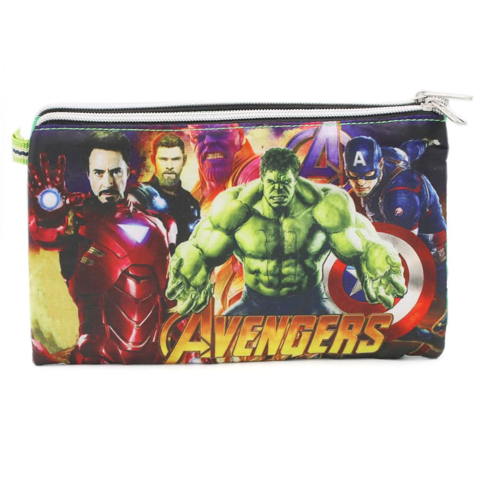 Pencil Pouch Two Zipper - Green, Kids, Pencil Boxes And Stationery Sets, Chase Value, Chase Value