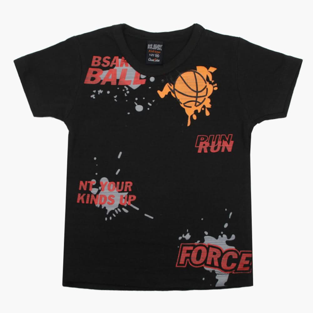 Boys Half Sleeves T-Shirt - Black, Boys T-Shirts, Chase Value, Chase Value