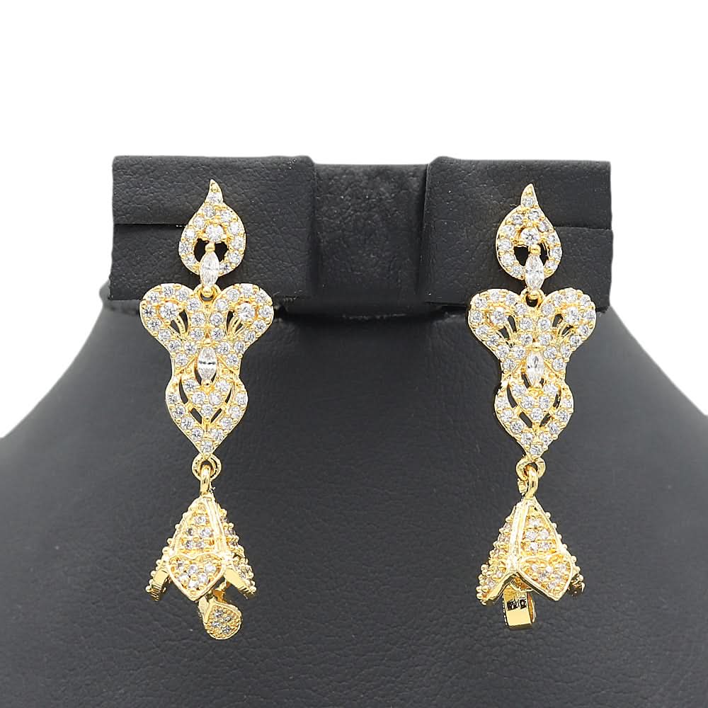 Women's American Diamond Necklace Set - Golden, Women, Jewellery Set, Chase Value, Chase Value
