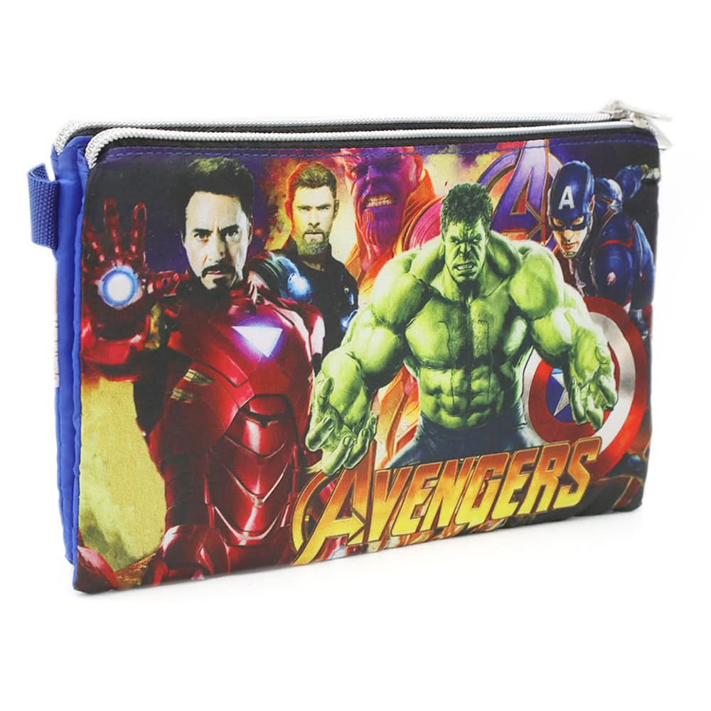 Pencil Pouch Two Zipper - Blue, Kids, Pencil Boxes And Stationery Sets, Chase Value, Chase Value