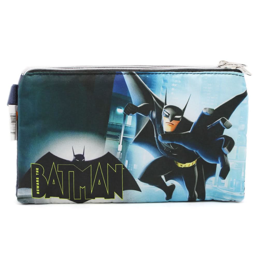 Pencil Pouch Three Zipper - Navy Blue, Pencil Boxes & Stationery Sets, Chase Value, Chase Value