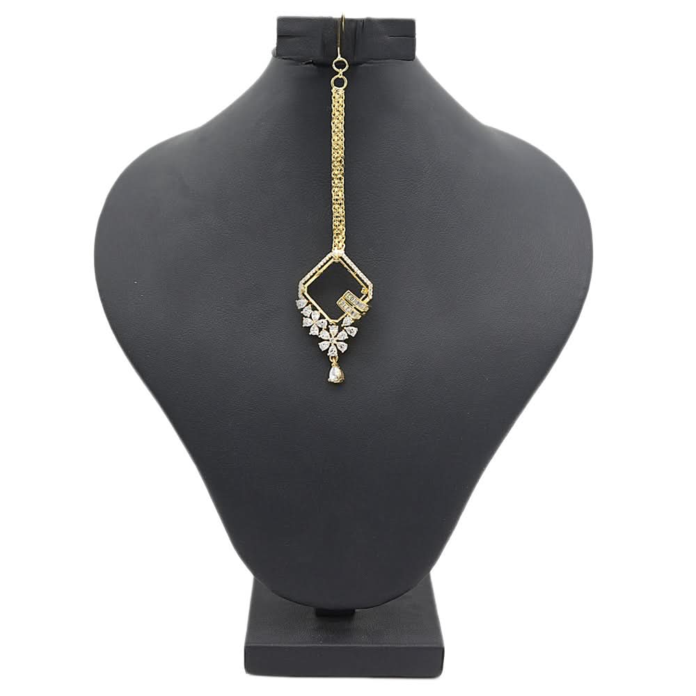 Women's American Diamond Head Tikka - Golden, Women, Hair And Head Jewellery, Chase Value, Chase Value