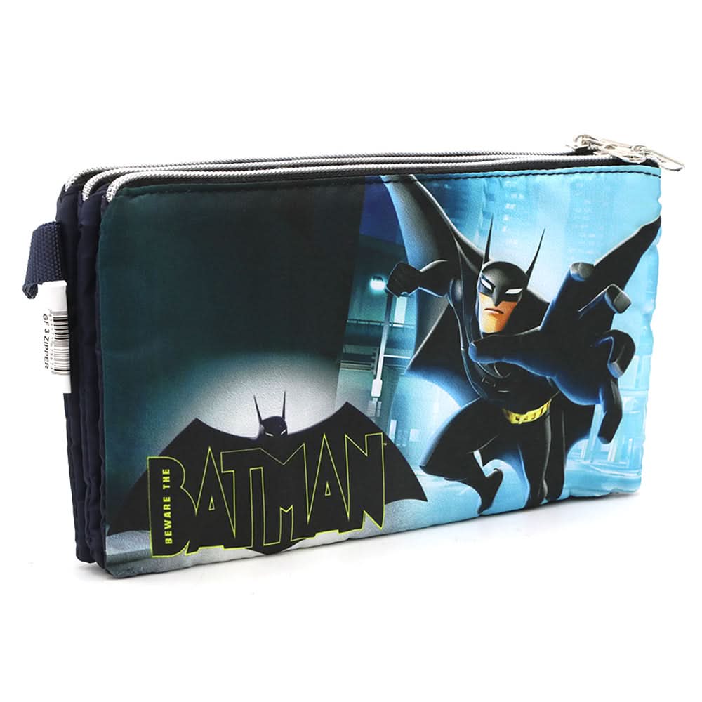 Pencil Pouch Three Zipper - Navy Blue, Pencil Boxes & Stationery Sets, Chase Value, Chase Value