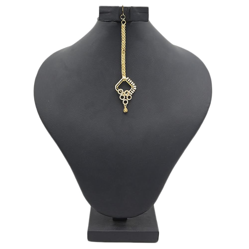 Women's American Diamond Head Tikka - Golden, Women, Hair And Head Jewellery, Chase Value, Chase Value