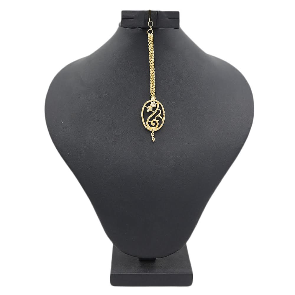 Women's American Diamond Head Tikka - Golden, Women, Hair And Head Jewellery, Chase Value, Chase Value