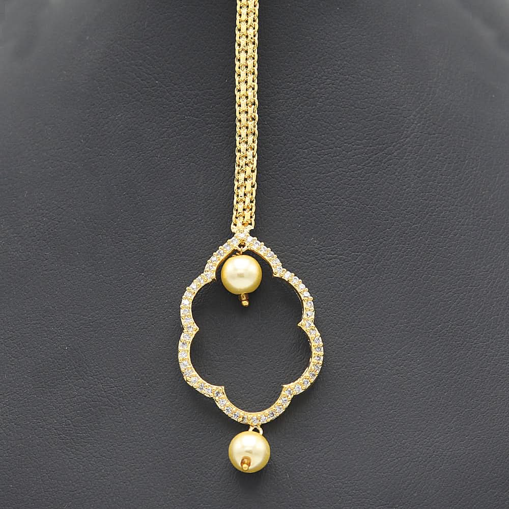 Women's American Diamond Head Tikka - Golden, Women, Hair And Head Jewellery, Chase Value, Chase Value