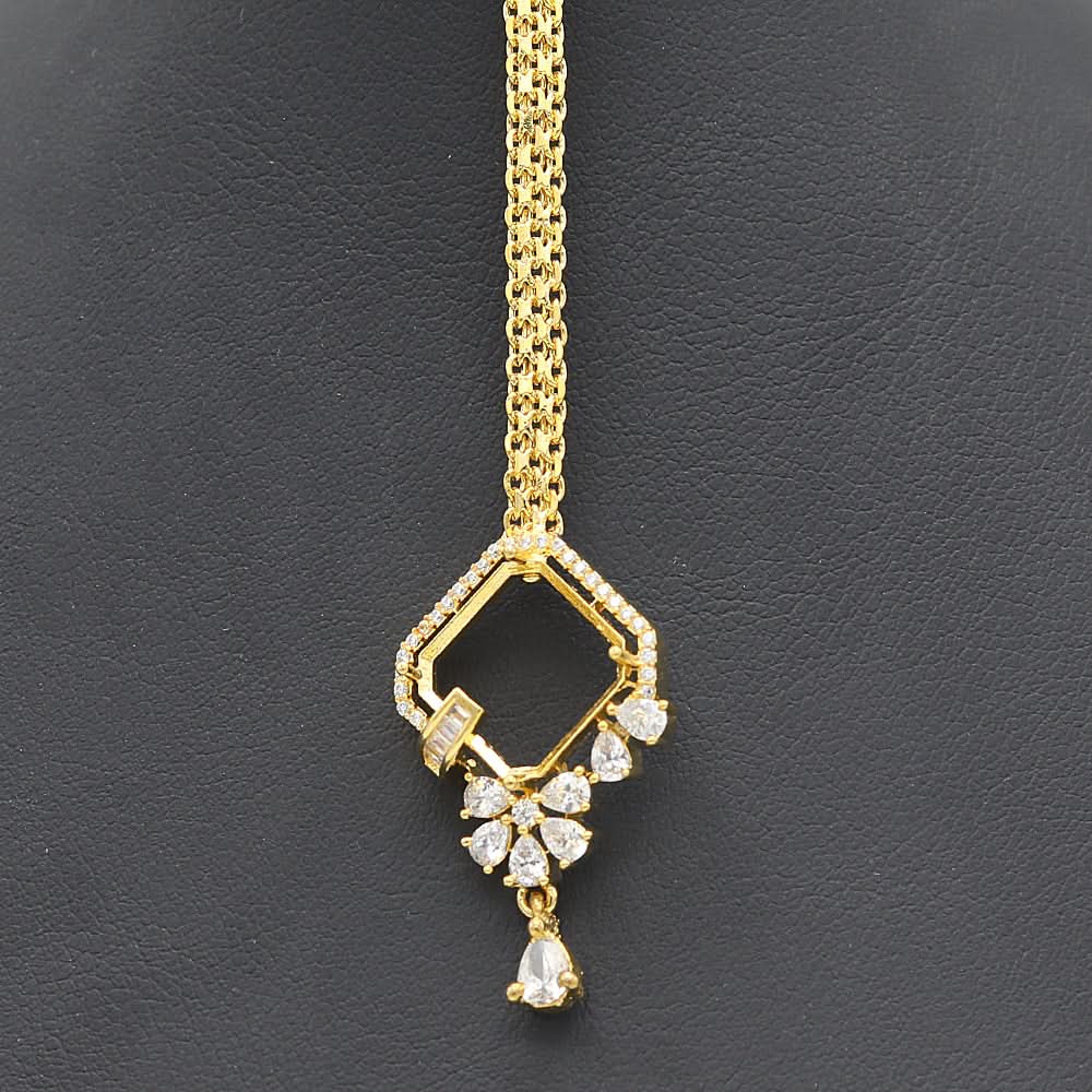 Women's American Diamond Head Tikka - Golden, Women, Hair And Head Jewellery, Chase Value, Chase Value
