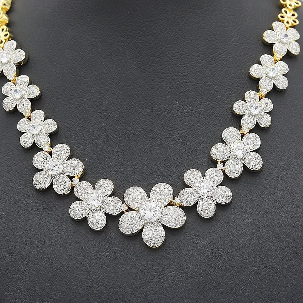 Women's American Diamond Bridal Set - Golden & Silver, Women, Jewellery Set, Chase Value, Chase Value