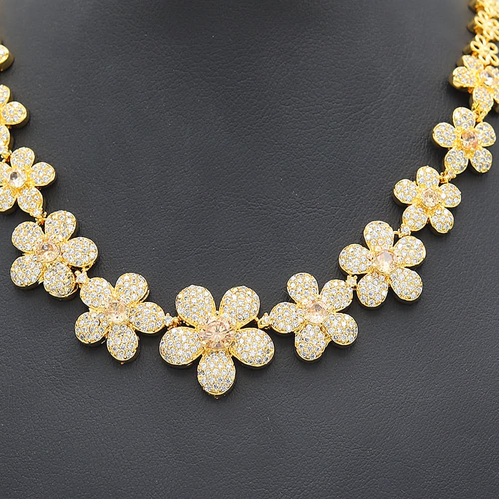 Women's American Diamond Bridal Set - Golden, Women, Jewellery Set, Chase Value, Chase Value