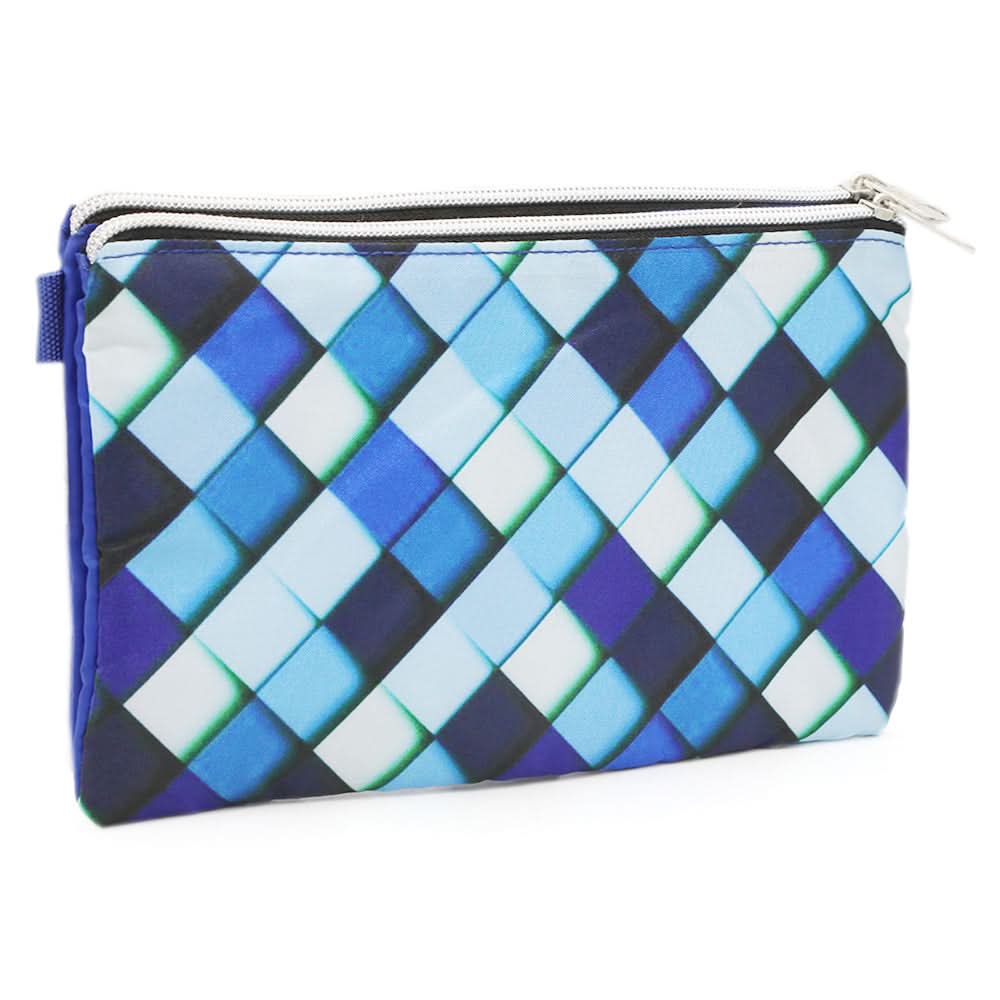 Pencil Pouch Two Zipper - Blue, Pencil Boxes & Stationery Sets, Chase Value, Chase Value