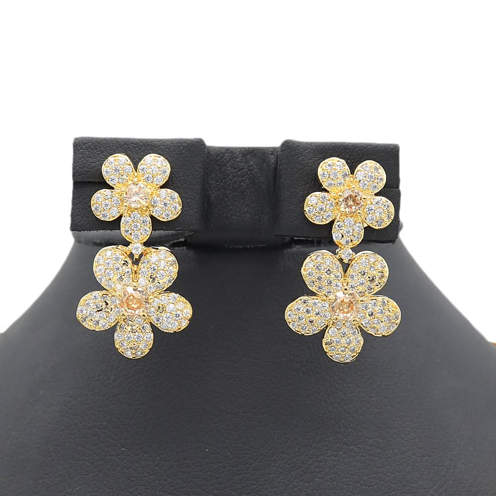 Women's American Diamond Bridal Set - Golden, Women, Jewellery Set, Chase Value, Chase Value