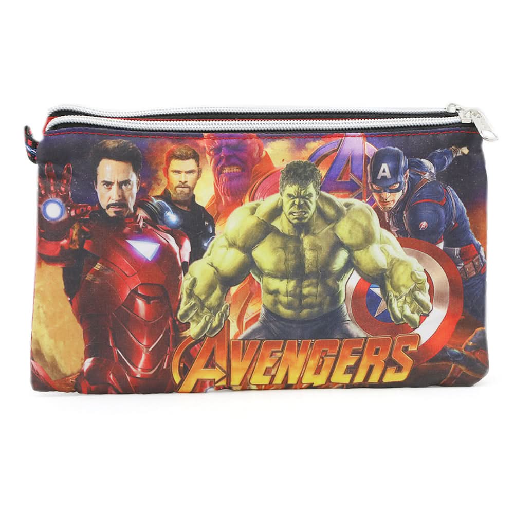 Pencil Pouch Two Zipper - Maroon, Pencil Boxes & Stationery Sets, Chase Value, Chase Value